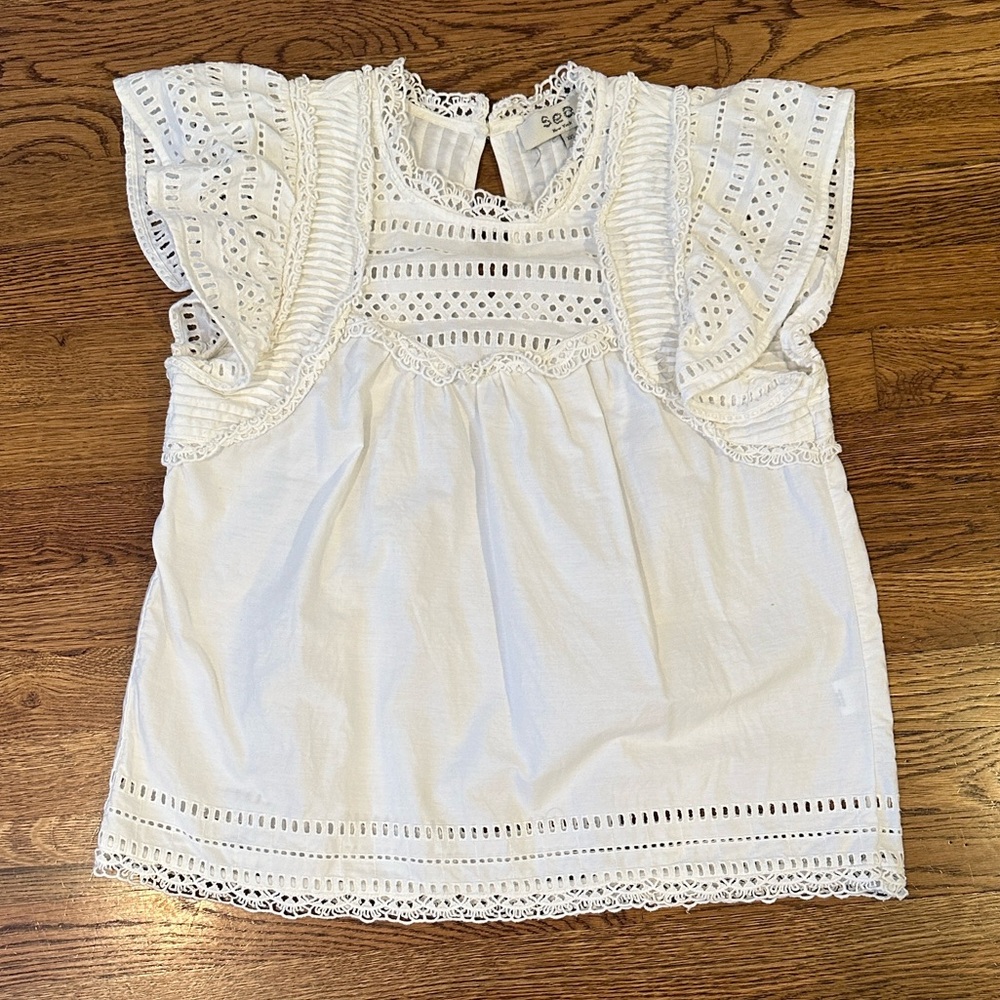 Sea New York Line Eyelet Top